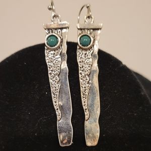 Silver turquoise dangle earings